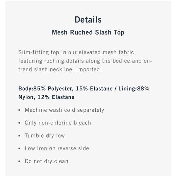 Abercrombie Mesh Ruched Slash Top - Picture 2 of 2